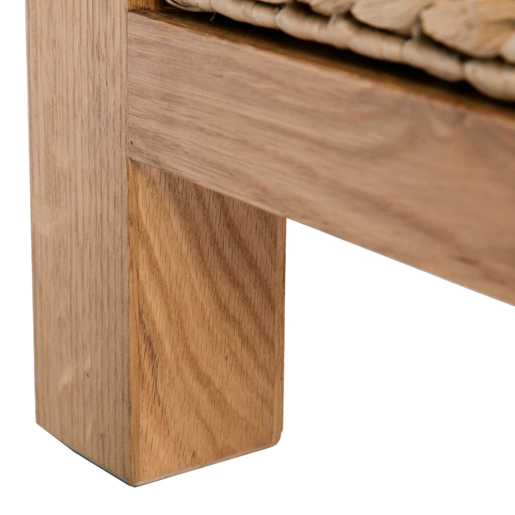 Table basse à tiroirs en chêne tressé