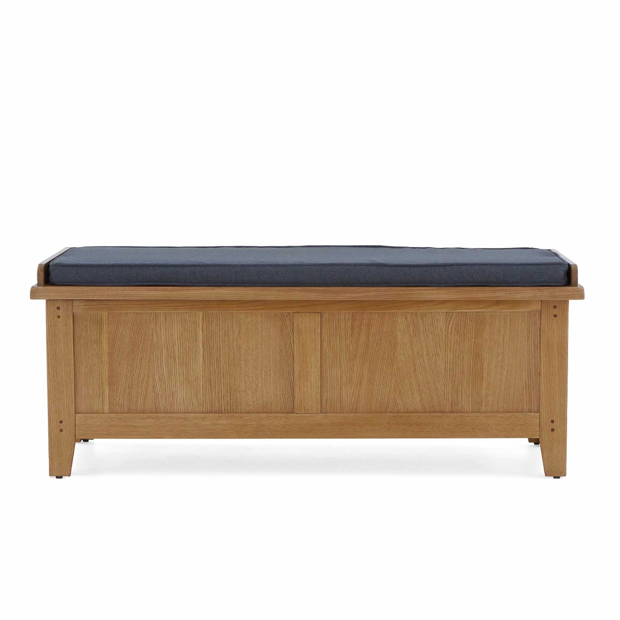Banc de rangement rembourré en chêne rouge
