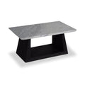 Table basse à base géométrique en marbre gris