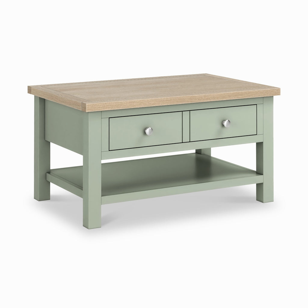 Table basse Farro en bois massif avec tiroir