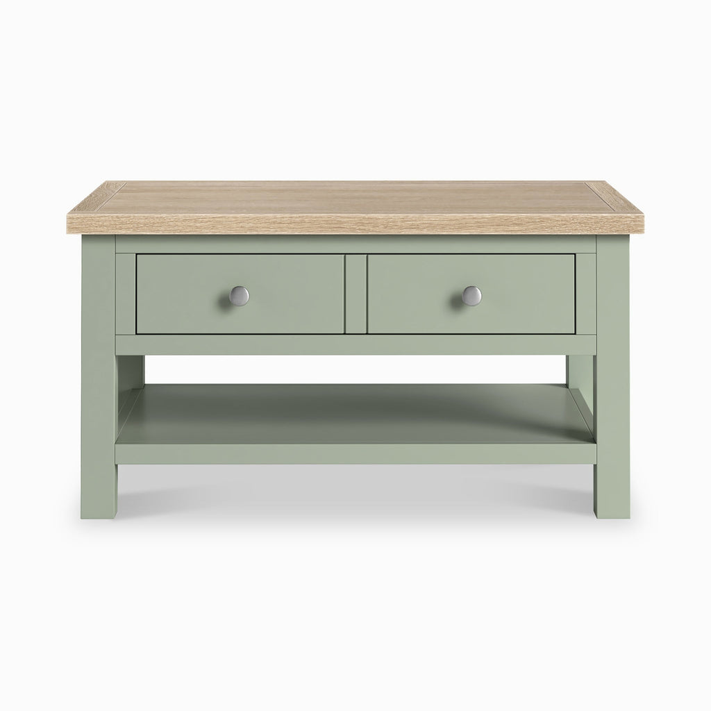 Table basse Farro en bois massif avec tiroir