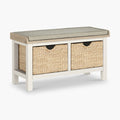 Banc de rangement en osier tressé