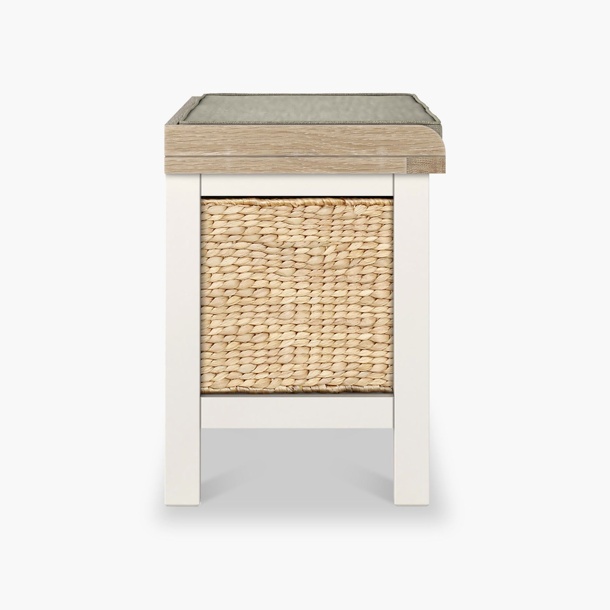 Banc de rangement en osier tressé