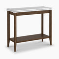 Table d'appoint canapé en chêne foncé et marbre
