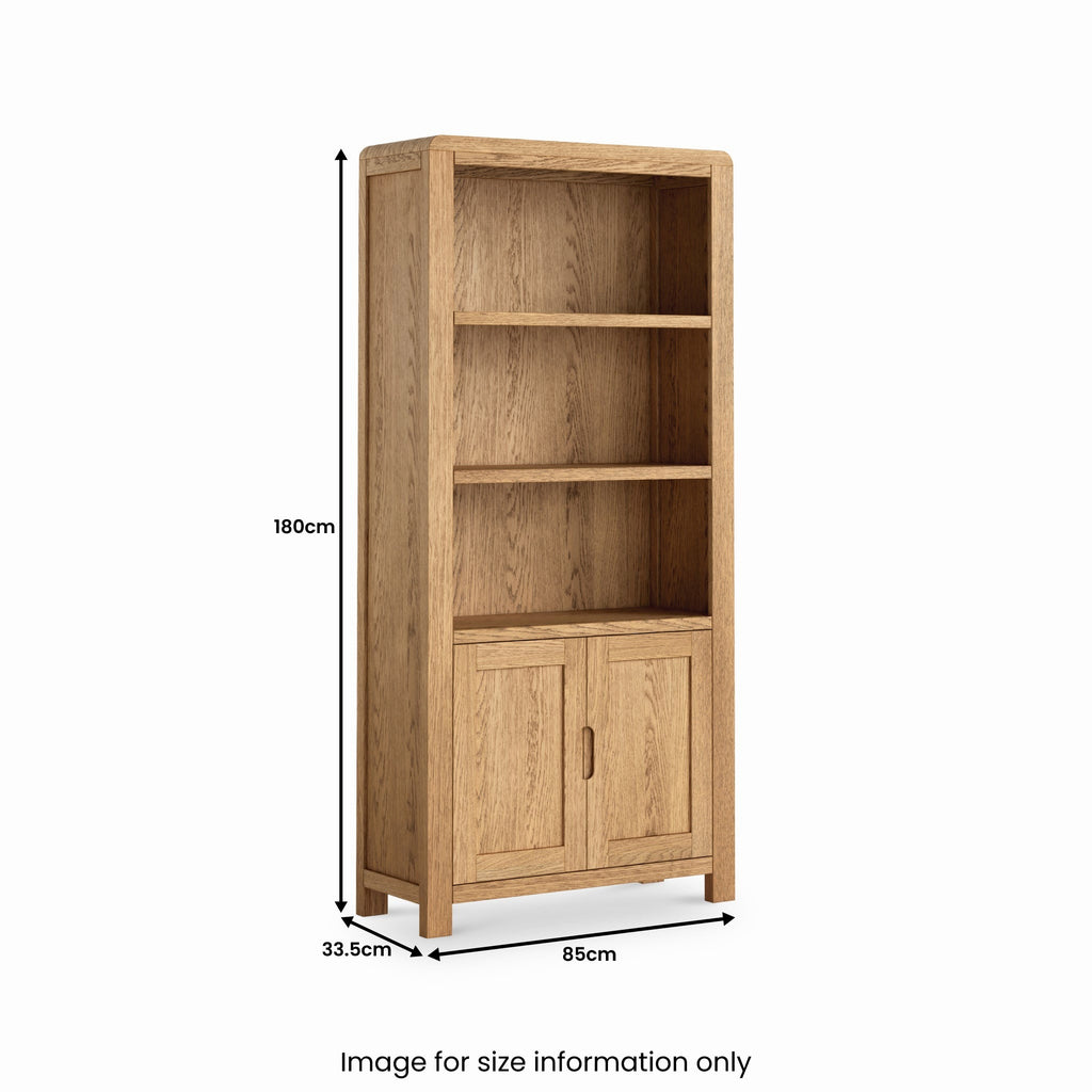 Bibliothèque de rangement à double porte en chêne