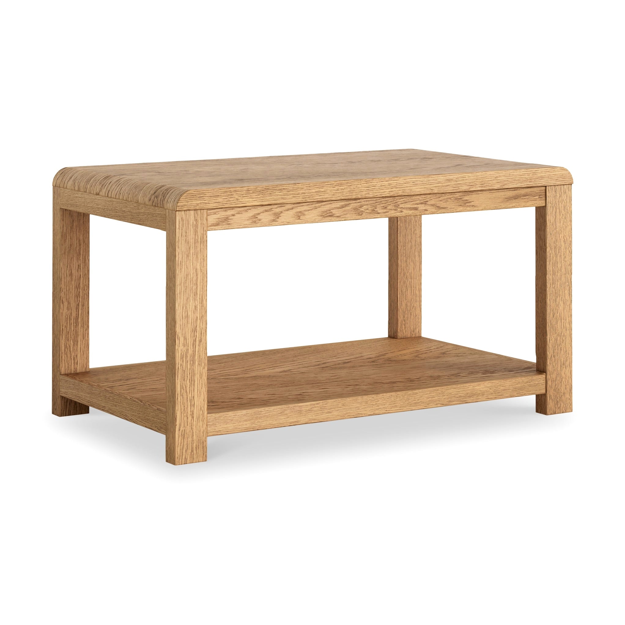 Table basse Penryn en placage de chêne avec étagère inférieure
