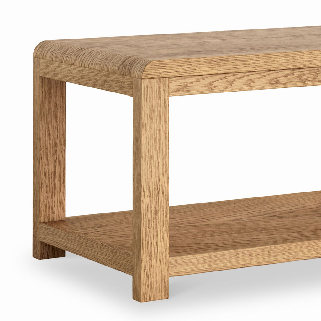 Table basse Penryn en placage de chêne avec étagère inférieure