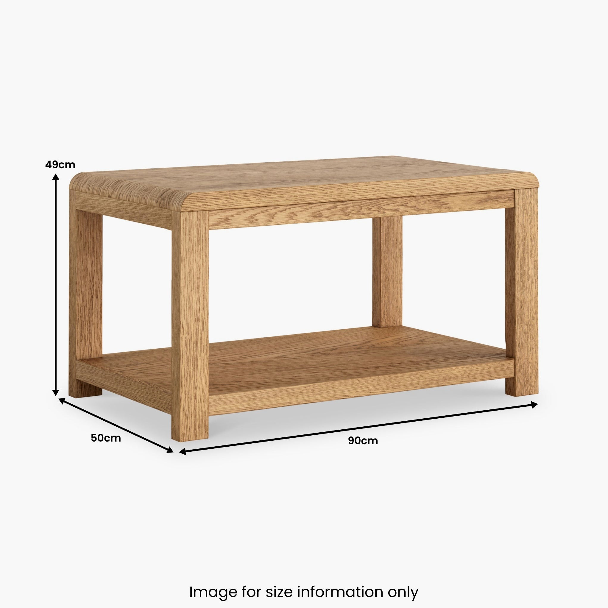 Table basse Penryn en placage de chêne avec étagère inférieure