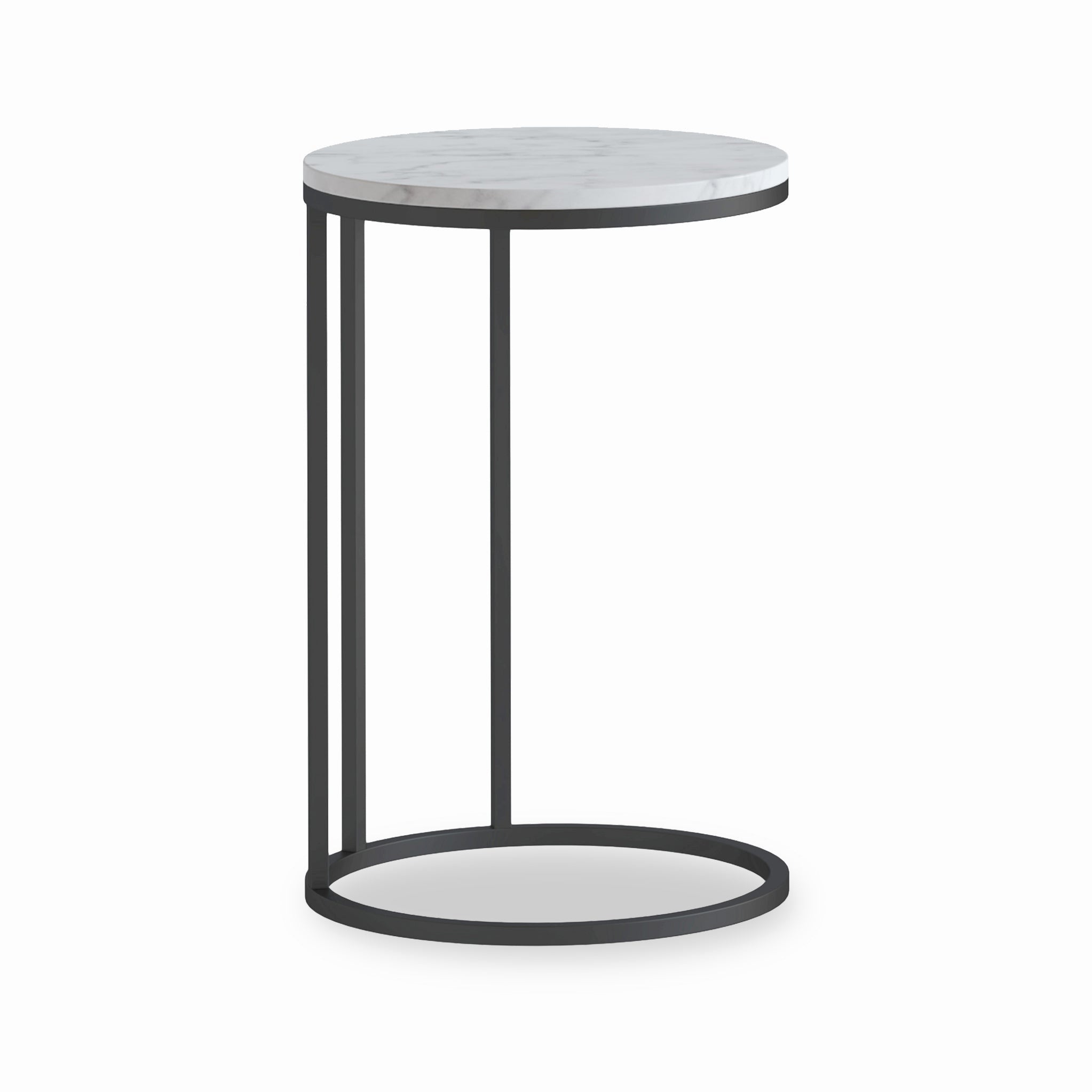 Table d'appoint ronde en marbre gris