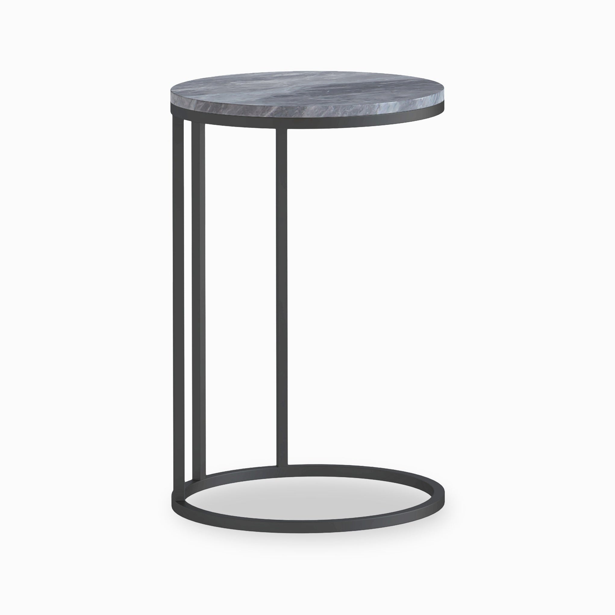Table d'appoint ronde en marbre gris