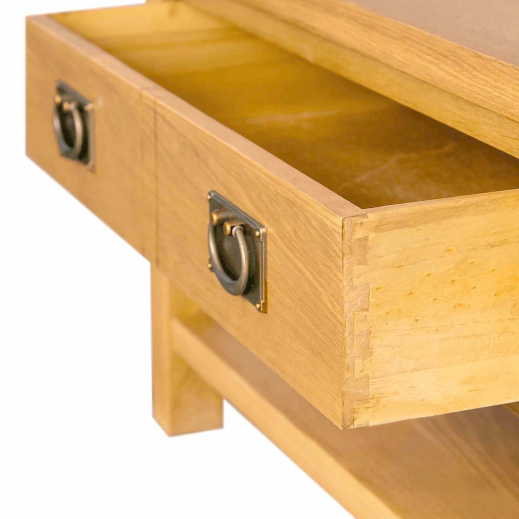 Table basse en chêne ciré style campagnard