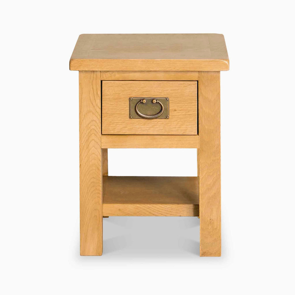 Table de chevet à tiroirs en chêne rustique