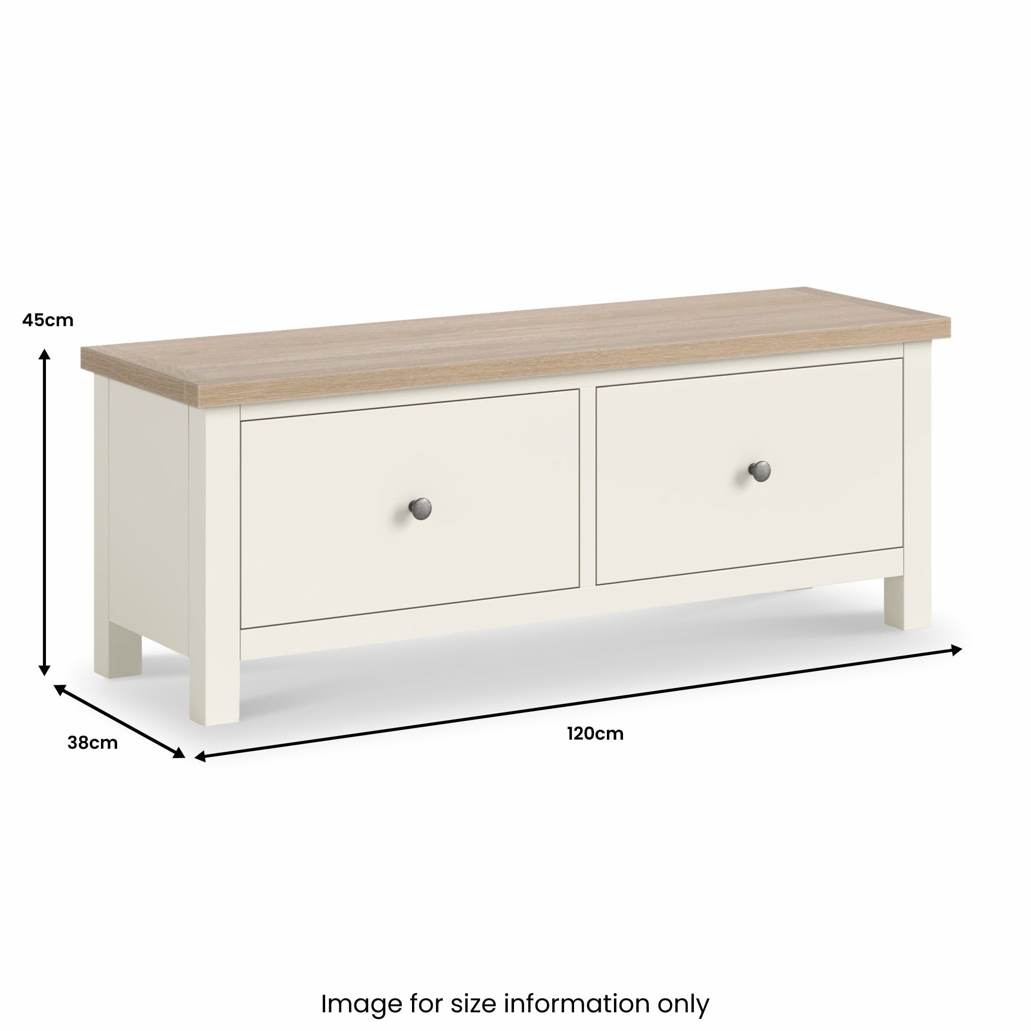 Tabouret tapis rembourré à double tiroir peint